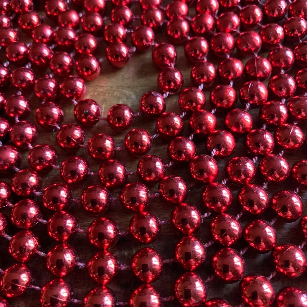 Vintage Red Glass Bead Christmas Garland Tree Holiday Décor 106